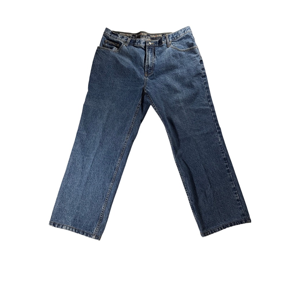 Hugo Boss Jeans Mens 37x28 Blue Excellent Straight Leg Denim Casual Classic